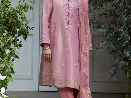 Luxe Pret  24 - Cisel Pink Shirt and Dupatta - Sale on Sale