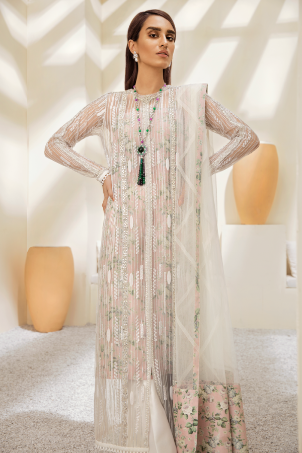 By Sana Yasir Luxury Pret  21 - Blush White - Sale For Discount