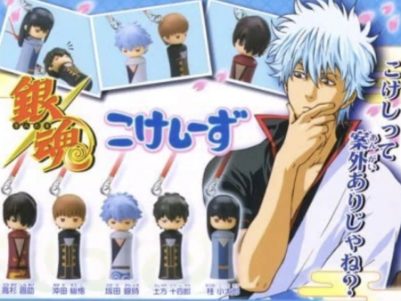 Bandai Gin Tama Gashapon Netsuke Kokeshi Doll 5 Mascot Strap Collection Figure Set Hot on Sale