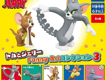 Takara Tomy Tom and Jerry Gashapon Funny Art Collection Part 3 5 Mascot Strap Figure Set Hot on Sale