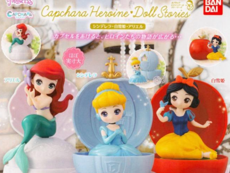 Bandai Capchara Gashapon Disney Princess Heroine Doll Stories Part 6 3 Collection Figure Set on Sale