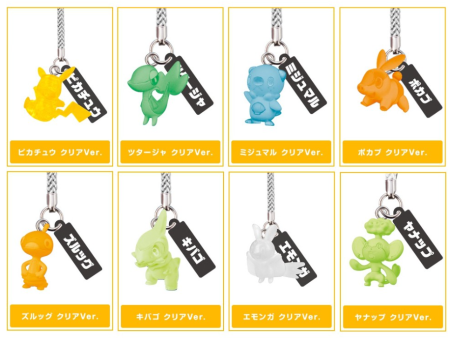 Takara Tomy 2012 Pokemon Pocket Monsters Gashapon Best Wishes BW Netsuke Selection 8 Clear ver Mascot Strap Collection Figure Set Cheap