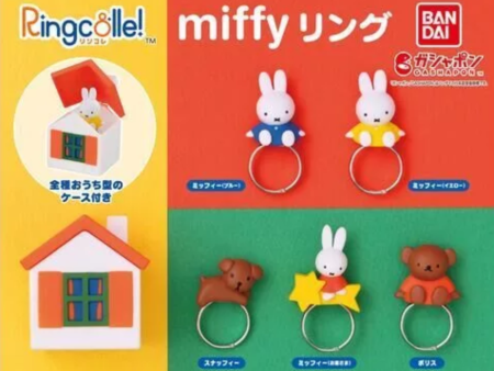 Bandai Ringcolle! Gashapon Miffy Finger Ring 5 Collection Figure Set Online Sale