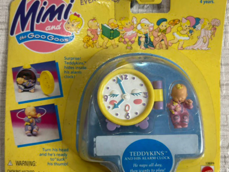 Mattel 1995 Mimi and the Goo Goos Teddykins and His Alarm Clock Trading Figure on Sale