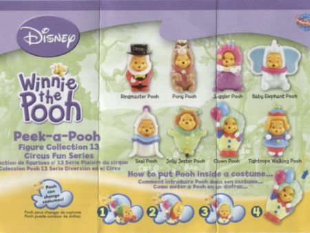 Yujin Disney Gashapon Winnie The Pooh Peek-A-Pooh Animal Wear Part 13 Circus Fun Series 8 Collection Figure Set Hot on Sale