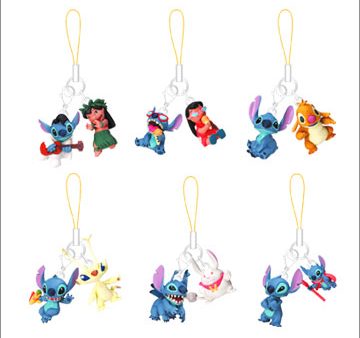 Yujin Disney Lilo & Stitch The Series Gashapon 6 Mascot Strap Collection Figure Set Online now