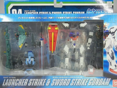 Bandai Mobile Suit Gundam AMIA Advanced MS in Action 04 GAT-X105 Launcher Strike & Sword Strike Gundam Figure Discount