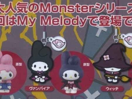 Takara Tomy Sanrio My Melody Gashapon Zombie 3 Strap Swing Collection Figure Set For Sale