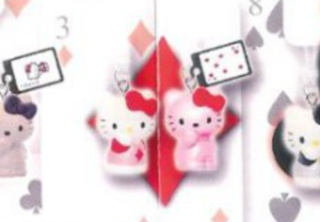 Bandai Sanrio Hello Kitty Gashapon Mini Swing Playing Card Poker 9 Strap Figure Set For Cheap