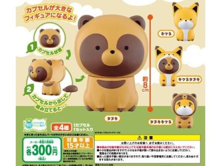 Bandai Capchara Gashapon Tanuki To Kitsune 4 Collection Figure Set For Discount