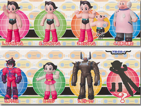 Takara Tezuka Production Astro Boy Sof-Bits 7 Trading Figure Set For Cheap