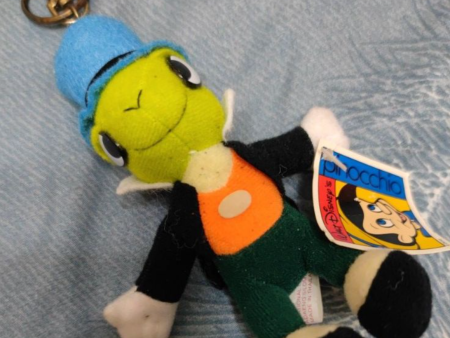 Vintage Walt Disney Pinocchio Jiminy Cricket Key Chain Holder Plush Doll Figure Type F Online Sale