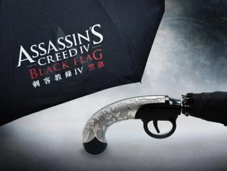 Assassins Creed IV Black Flag Limited Pirate Fire Gun Style Folding Umbrella Online