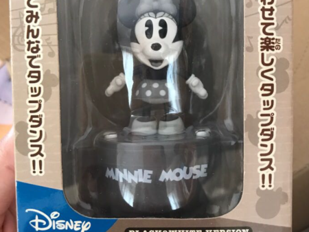 Tomy Disney Little Taps Musical Dancing Minnie Mouse Black and White version Trading Collection Figure Hot on Sale